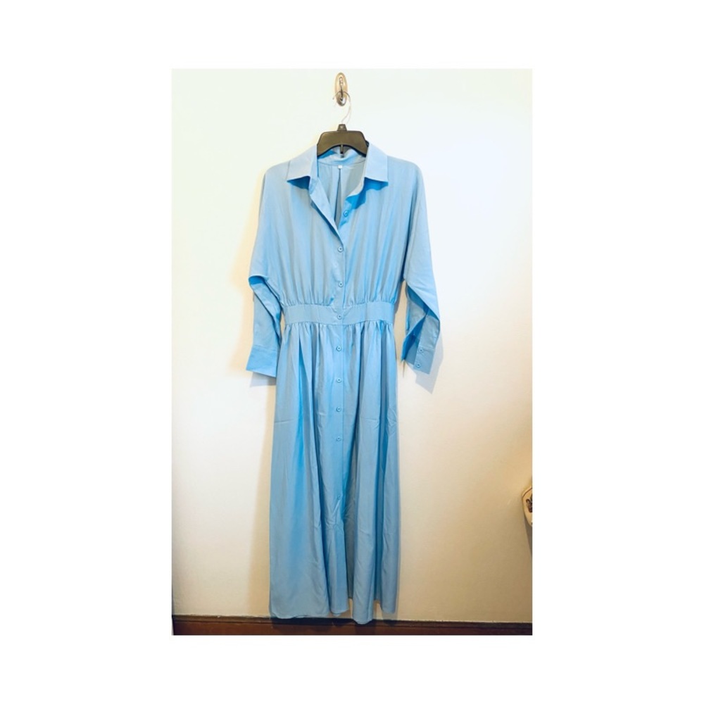 Light Blue Cinched-Waist Shirt
Dress - Picture 4 of 7